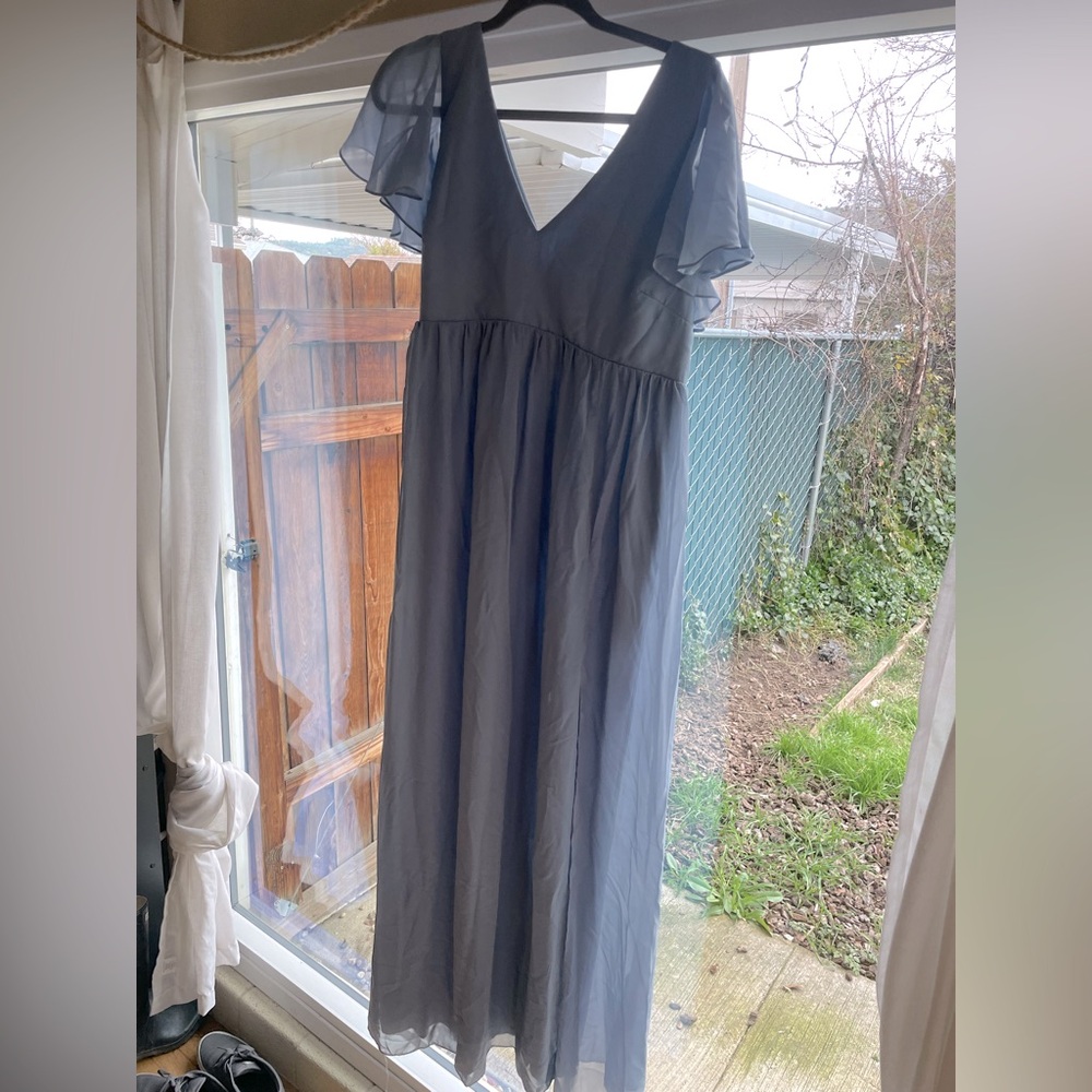 Birdy Grey Hannah Empire dress in dusty blue